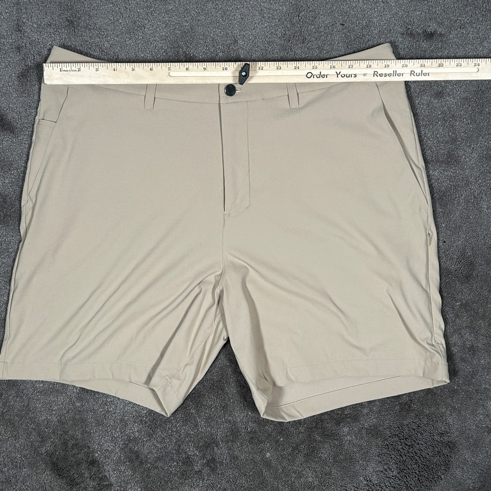 Lululemon Commission Golf Shorts Mens 40 Tan Solid Performance Stretch Khaki - Picture 7 of 11